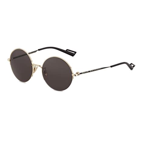 Dior180.2F Gold Metal Round Sunglasses with Black Temples